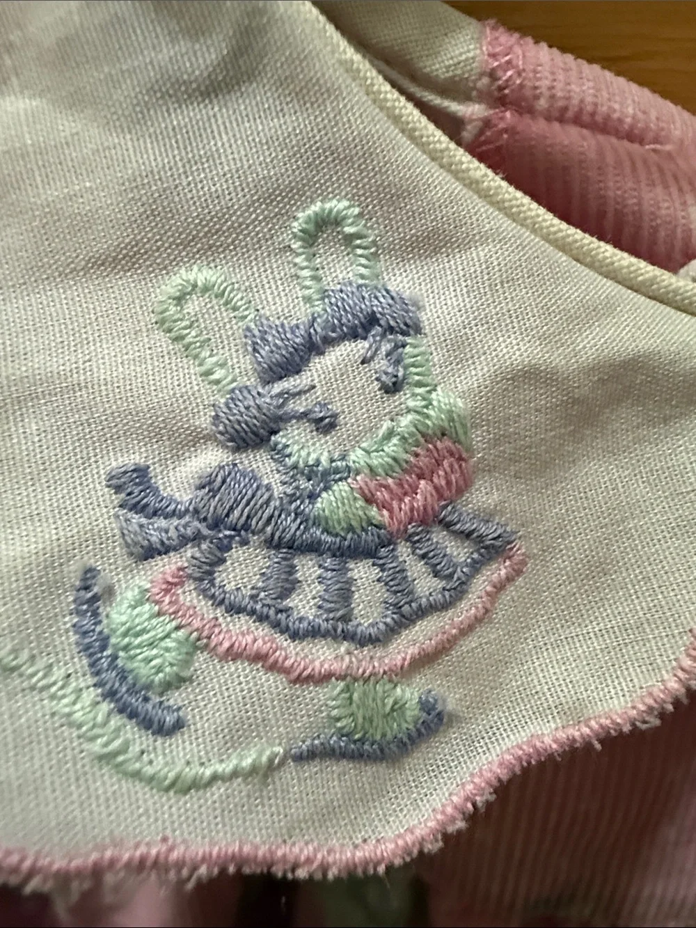 OshKosh B'gosh Pink CorduroyTiered 1987 Dress & Bunnies On Ice” Collar 3 Toddler